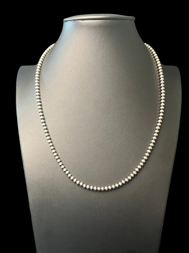 Sterling Silver Navajo Pearls by Mason Lee 20" 4mm